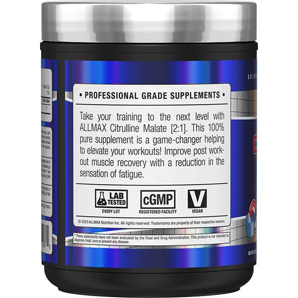 Citrulline Malate 2:1 by ALLMAX Nutrition in 300g Size.