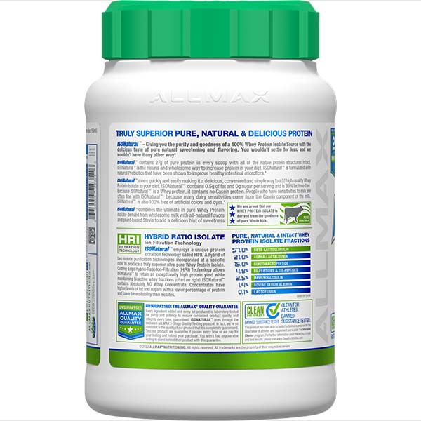 Isonatural: Natural Pure Whey Protein Isolate Powder