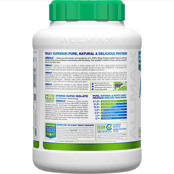 Isonatural: Natural Pure Whey Protein Isolate Powder