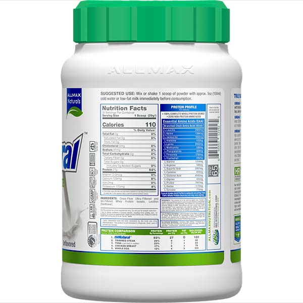 Isonatural: Natural Pure Whey Protein Isolate Powder