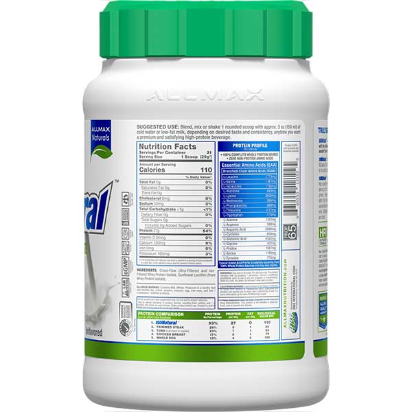 Isonatural: Natural Pure Whey Protein Isolate Powder