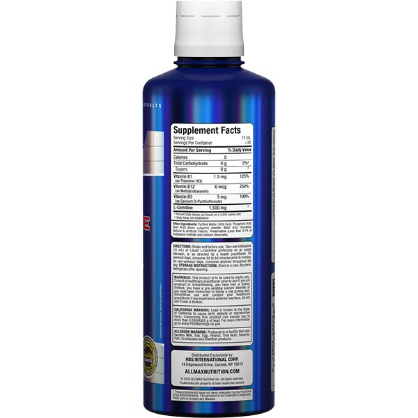 L - Carnitine Liquid 1500 - Allmax Nutrition