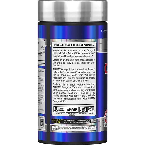 OMEGA 3 by ALLMAX Nutrition in 180ct Size.
