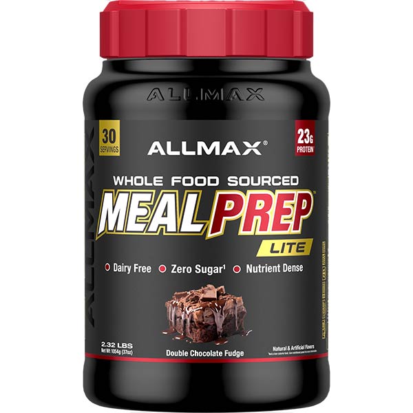 ALLMAX Meal Prep Lite supplement in Double Chocolate Fudge flavor.