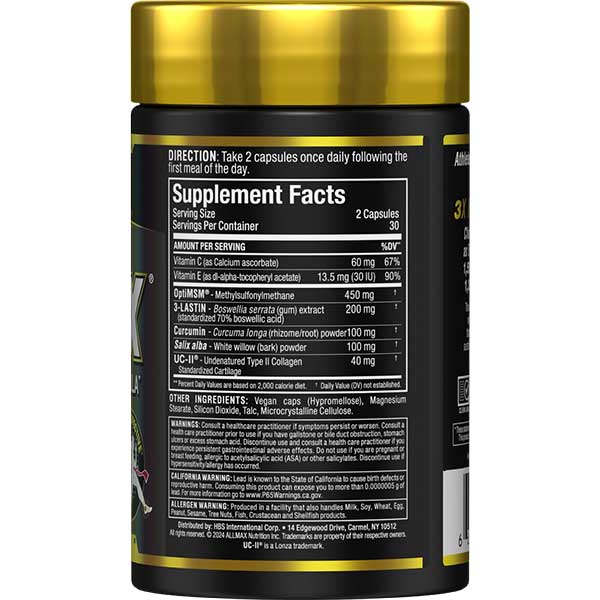 Allflex: All-In-One Joint Formula Supplement Facts