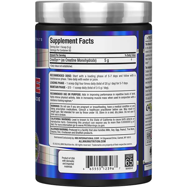 Creatine by ALLMAX Nutrition in 400g Size.