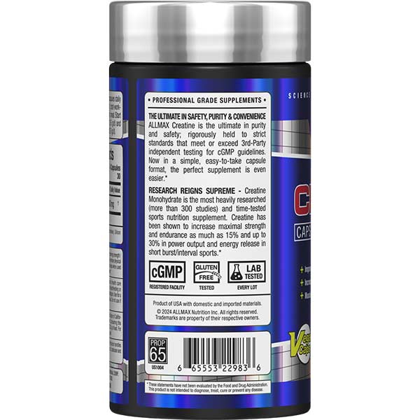 Creatine Capsule by ALLMAX Nutrition in 120ct Size.