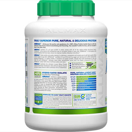Isonatural Natural Pure Whey Protein Isolate Powder Allmax