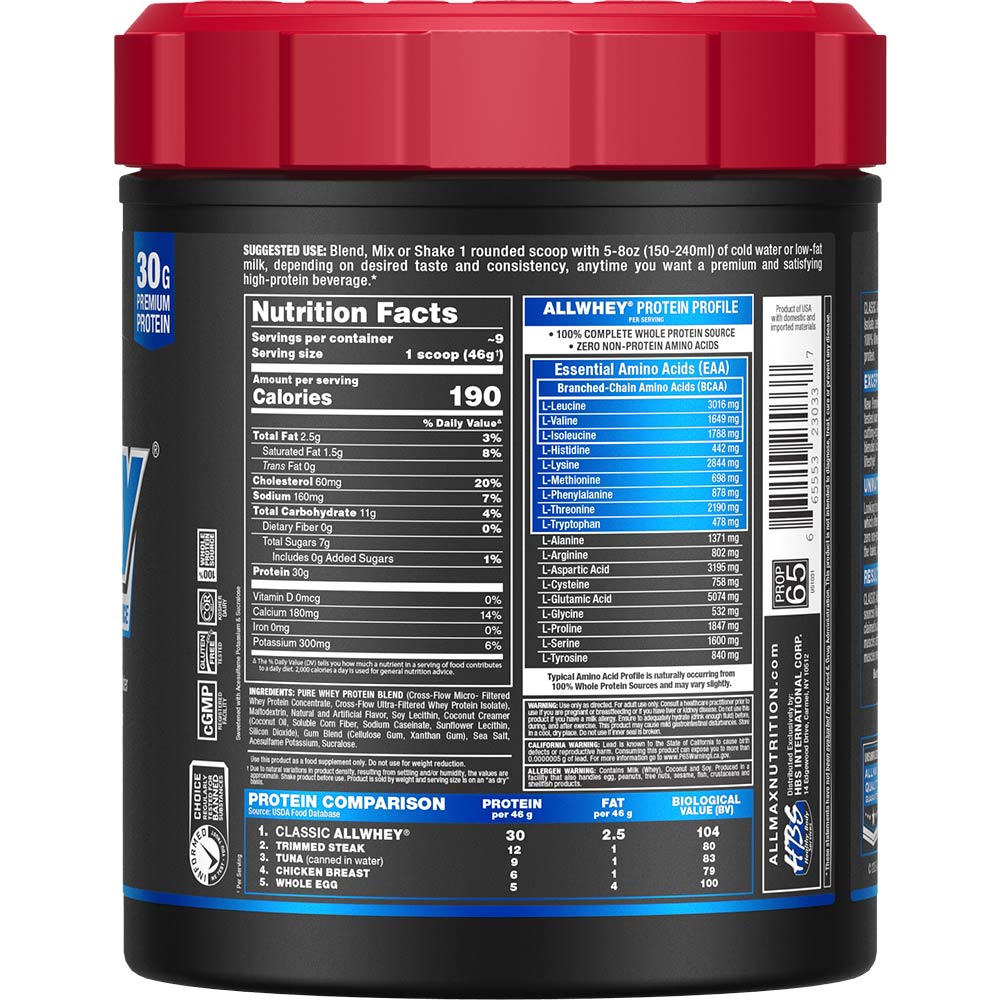 AllWhey classique : 100 % poudre de protéines de lactosérum