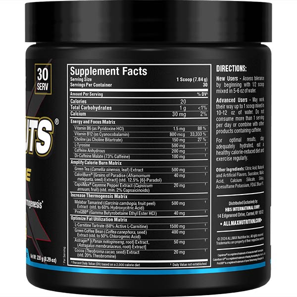 Rapidcuts Xtreme by ALLMAX - Blue Raspberry Riptide - 235g SFP