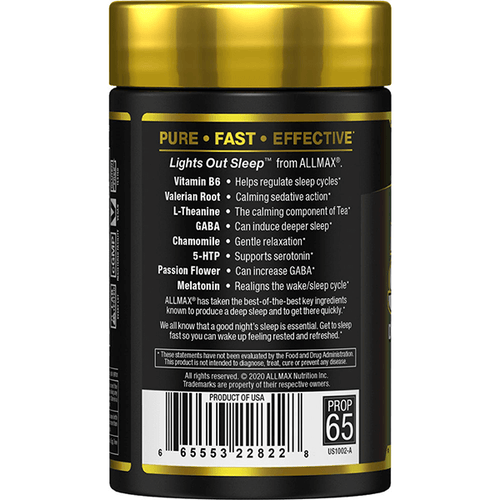 AllMax Lights Out Sleep Natural Sleep Aid Supplement
