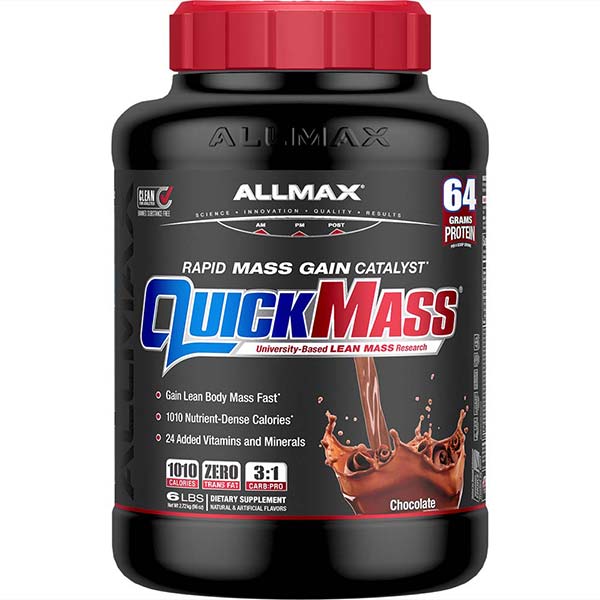 Quickmass by ALLMAX Nutrition in Chocolate Flavour and 6lb Size.