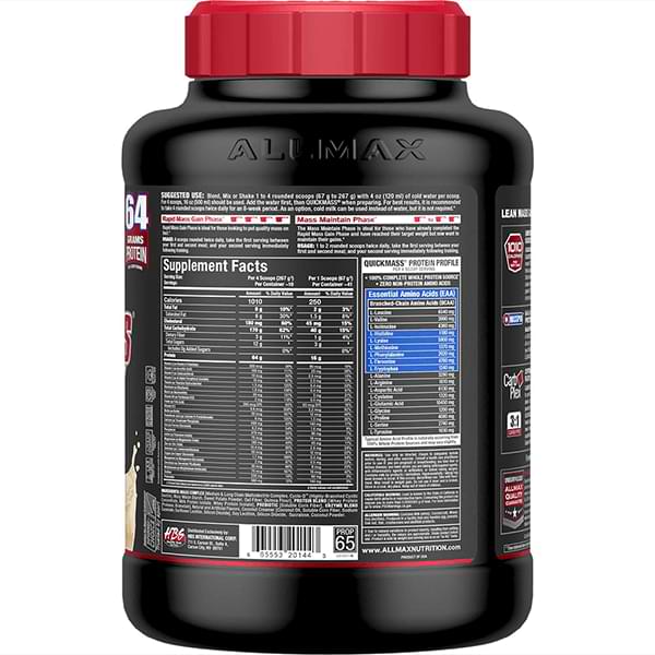 Quickmass by ALLMAX Nutrition in Vanilla Flavour and 6lb Size. SFP